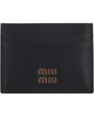 Miu Miu Smooth Leather Card Case - Black