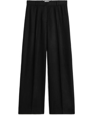TOTEME Totême Pleated Wide-Leg Pants - Black