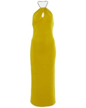 Galvan London Cleopatra Embellished Midi Dress - Yellow