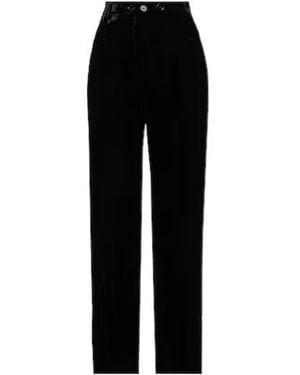 Burberry Solid Color Velvet Pants - Black