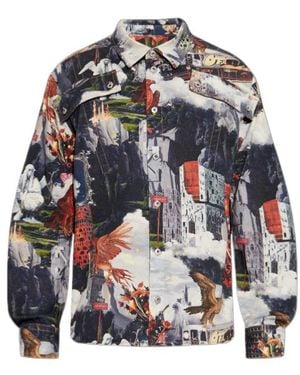 Off-White c/o Virgil Abloh All-Over Printed Button-Up Shirt - Blue