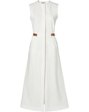 Fendi Sleeveless Midi Dress - White