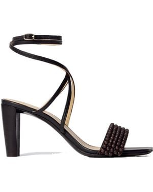 Lemaire Beaded Cross Sandals - Black
