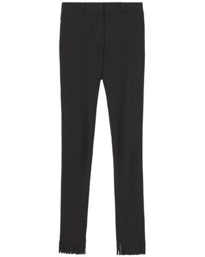 Burberry Fringed Crepe Leggings - Black