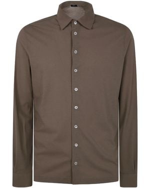 Herno Polo Camicia M.L. Jrs Voile Crepe - Brown