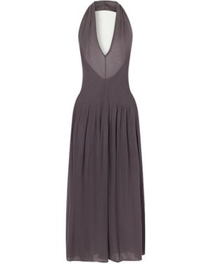 St. Agni V-Neck Midi Dress - Purple