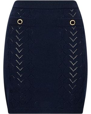 Alessandra Rich Lace-Knit Mini Skirt - Blue