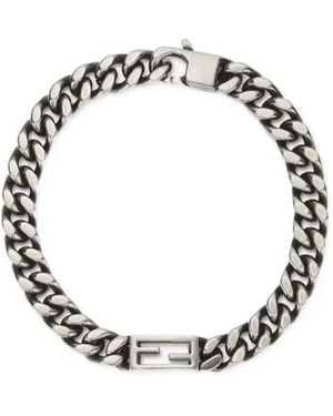 Fendi Colored Curb-Chain Bracelet - Metallic