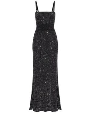 Alaïa Off-Shoulder Dress With Shimmering Appliqués - Black
