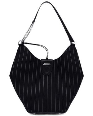 Dondup Striped Shoulder Bag - Black