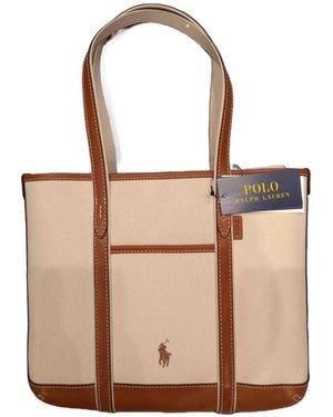 Ralph Lauren Polo Medium Shopper Tote Bag - Natural