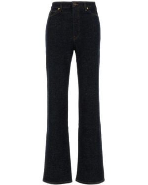 KHAITE High-Rise Dark Wash Flared Jeans - Black