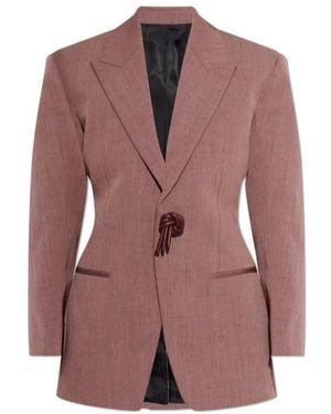 Bottega Veneta Wool And Linen Melange Jacket - Purple