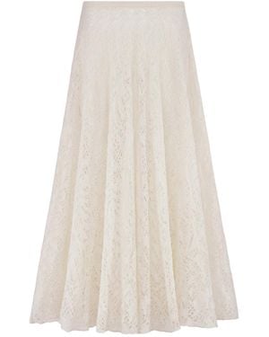 Dior Flared Mid-Length Skirt - White