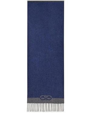 Ferragamo Fringed Scarf - Blue