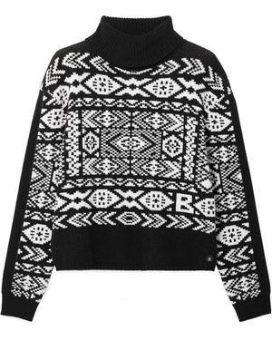 Bogner Nadin Roll-Neck Patterned Jumper - Black