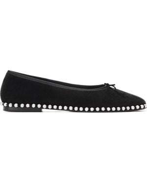 Alexander Wang Crystal Chain Trim Ballet Flats - Black