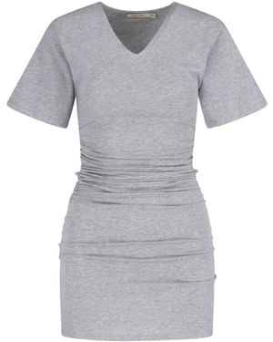Paloma Wool Mes V-Neck Fitted Mini Dress - Gray