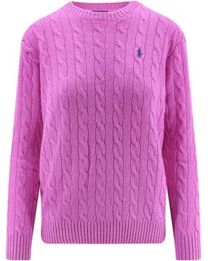 Polo Ralph Lauren Logo-Embroidered Crewneck Jumper - Pink