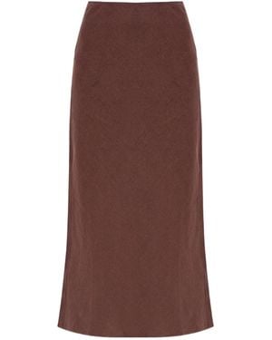 Samsøe & Samsøe Samsøe Samsøe Straight Midi Skirt - Brown