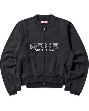 Martine Rose Shrunken Zip Crew - Black