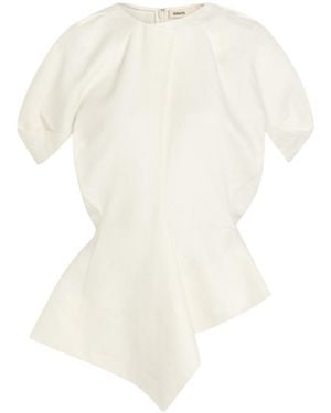 KHAITE Solid Linen And Silk-Blend Top - White