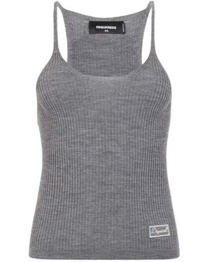 DSquared² Signature Knit Tank Top - Gray