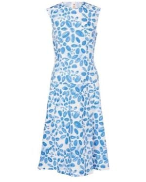 Marni Printed Cotton Midi Dress - Blue
