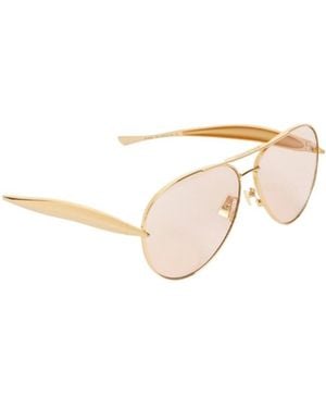 Bottega Veneta Eyewear Aviator Frame Sunglasses - White