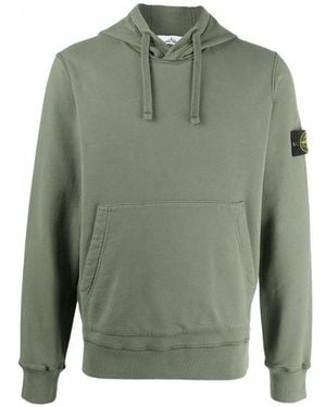 Stone Island Compass Garment-Dyed Hoodie - Green
