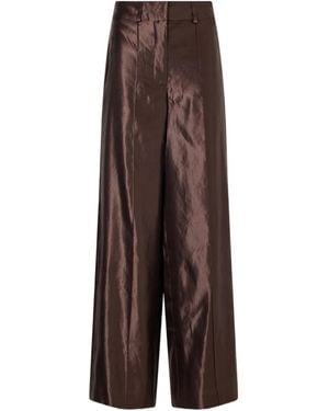 JOSEPH High Waist Wide Leg Pants - Brown