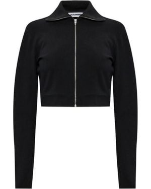 Jil Sander Zipped Cropped Jacket - Black