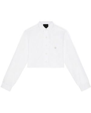 Givenchy Logo Plaque Collared Shirt - White