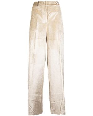 Peserico Pleat-Detail Corduroy Pants - White