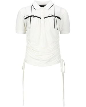 ANDERSSON BELL Bow-Detail Polo Top - White