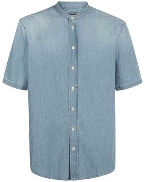 Dondup Mandarin Collar Denim Shirt - Blue