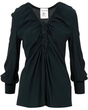 Semicouture Pleated Detail Blouse - Black