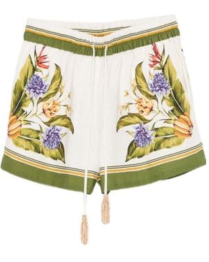 FARM Rio Tropical Scarf Printed Shorts - Yellow