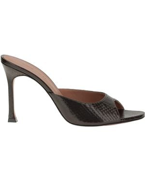 AMINA MUADDI Alexa Crocodile-Effect Sandals - Brown