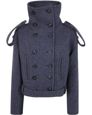 7 For All Mankind Double-Breasted Coat - Blue