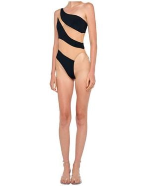 Norma Kamali Mio Snake Mesh Swimwear - White