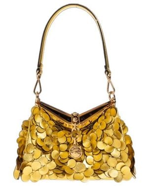 Etro Vela Sequin Embellished Small Shoulder Bag - Metallic