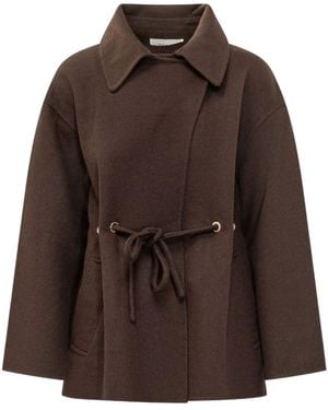 Ba&sh Kam Belted Short Coat - Brown