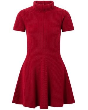 Magda Butrym Ribbed Cashmere Turtleneck Mini Dress - Red