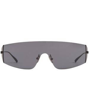 Bottega Veneta Futuristic Shield Sunglasses - White