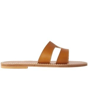 K. Jacques Handmade Leather Slides - Brown