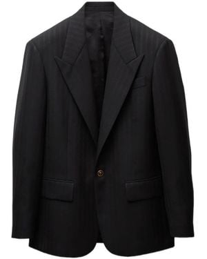 Versace Jacquard Wool Blazer - Black