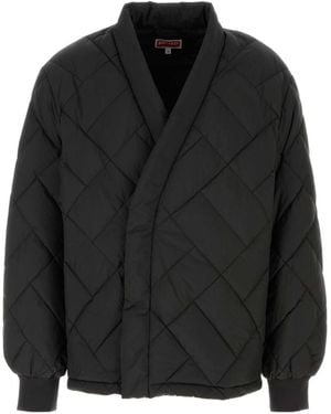 KENZO V-Neck Padded Down Jacket - Black