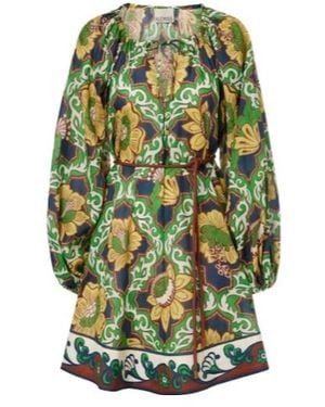 ALÉMAIS Liana Printed Minidress - Green