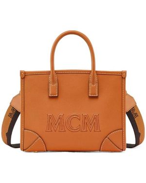 MCM Mini Munich Logo Tote Bag - Brown